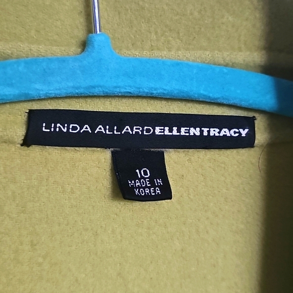 Ellen Tracy Lime Green Double-Breasted Women's Coat - Picture 3 of 7